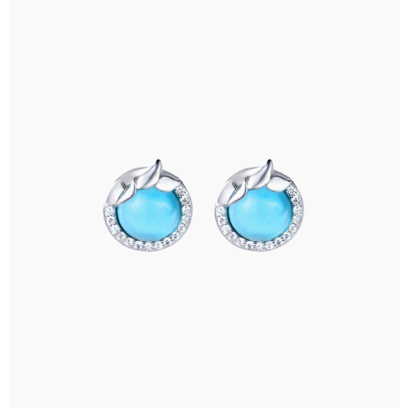 Vintage Blue 925 Sterling Silver Earrings