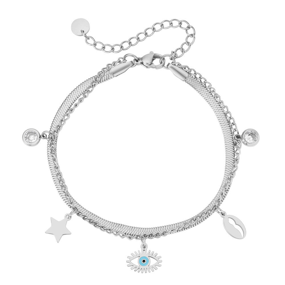 Planderful Double Titanium Steel Bracelet For Women With Protective Design And Statement Chic