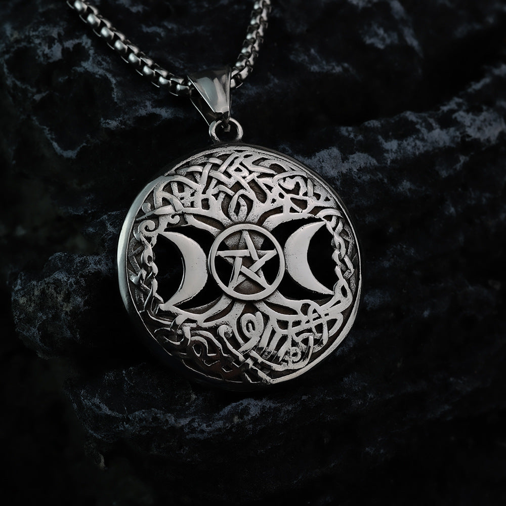 European And American Retro Stainless Steel Men's Pendant Personalized Viking Tree Of Life Necklace