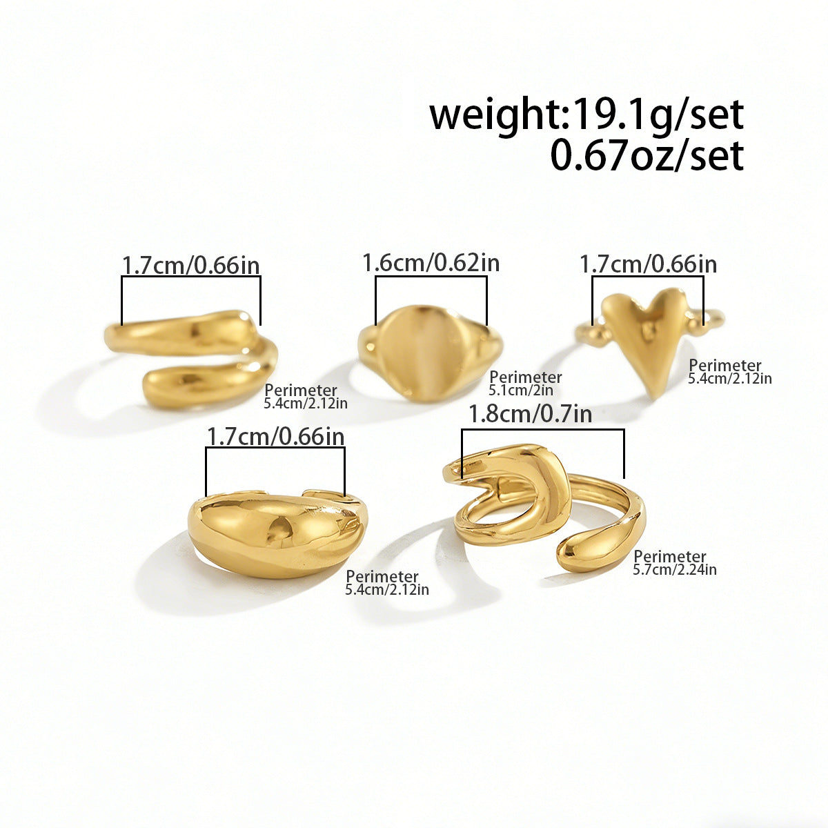 Planderful Vienna Verve Love Shape Ring For Women Open Hollow Ring Design Statement Jewelry