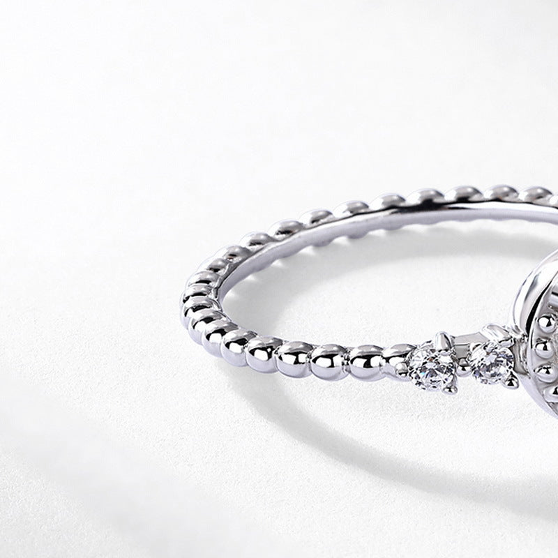 Planderful Geometric Moissanite Sterling Silver Ring – 6.5 × 6.5 mm, 1 ct – Style 2