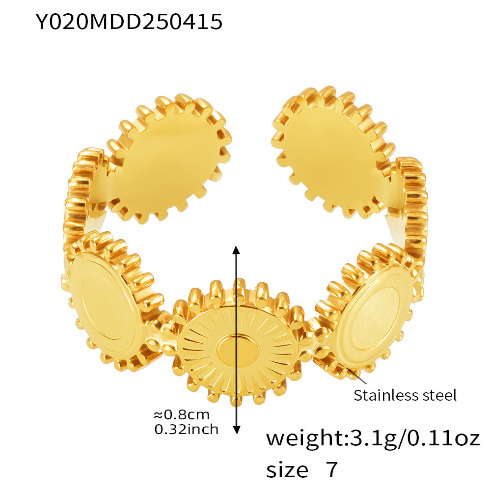 Planderful Geometric Opening Ring For Women Stainless Steel