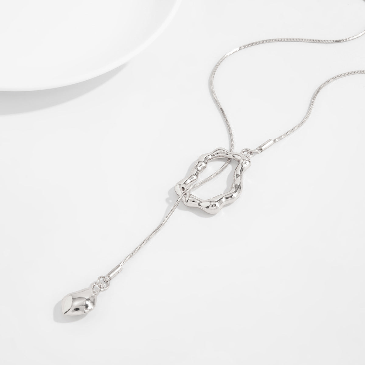Irregular Geometric Long Snake Chain Necklace