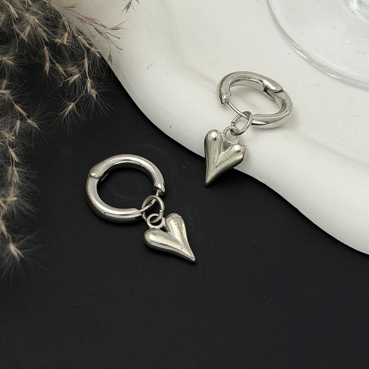 Planderful Heart Pendant Earrings For Women Chic Removable Hoop Versatile Gift For Her Vienna Verve