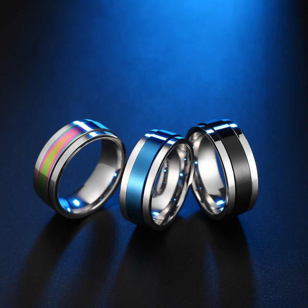 E-commerce Titanium Steel Plated Rotatable Ring for Men