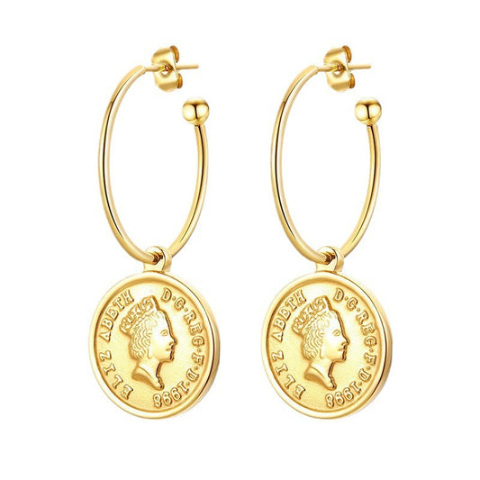 European And American Jewelry Stainless Steel Elizabeth Earrings