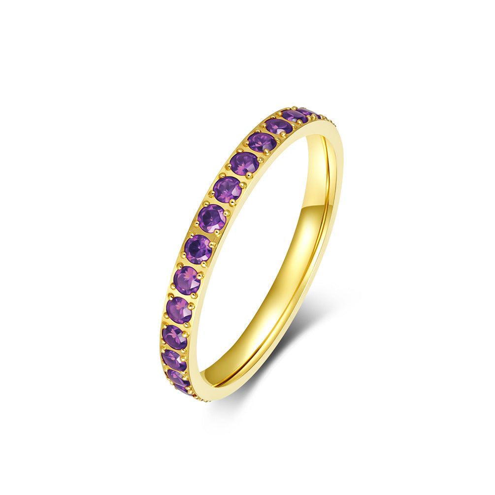 Stainless Steel Zircon Ring