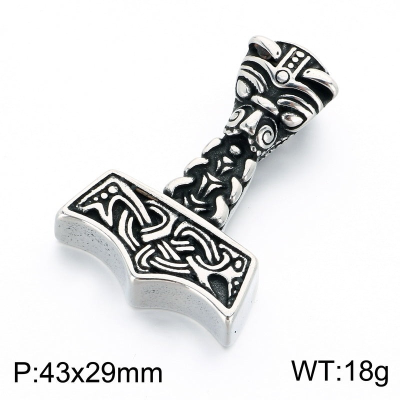 Nordic Viking Quake Stainless Steel Men's Pendant Vintage Irish Knot Mythical Pendant Necklace