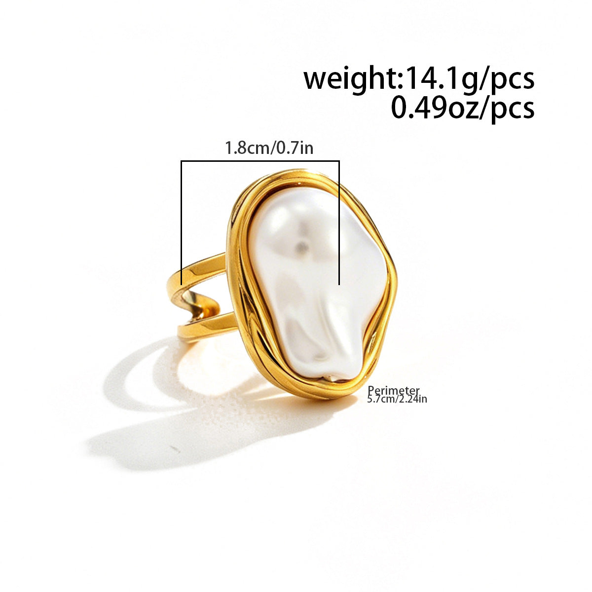 Planderful Snake Shaped Opening Ring Vienna Verve Stainless Steel Zircon Imitation Pearl Star Accent For Women