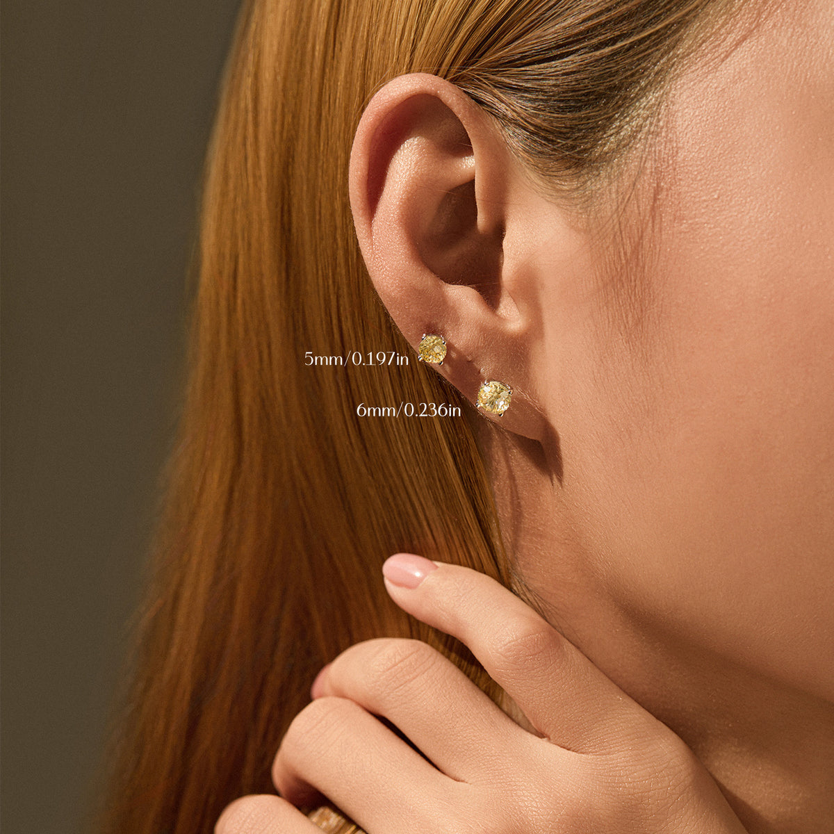 925 Sterling Silver Soft Yellow Fireworks-Cut Earrings