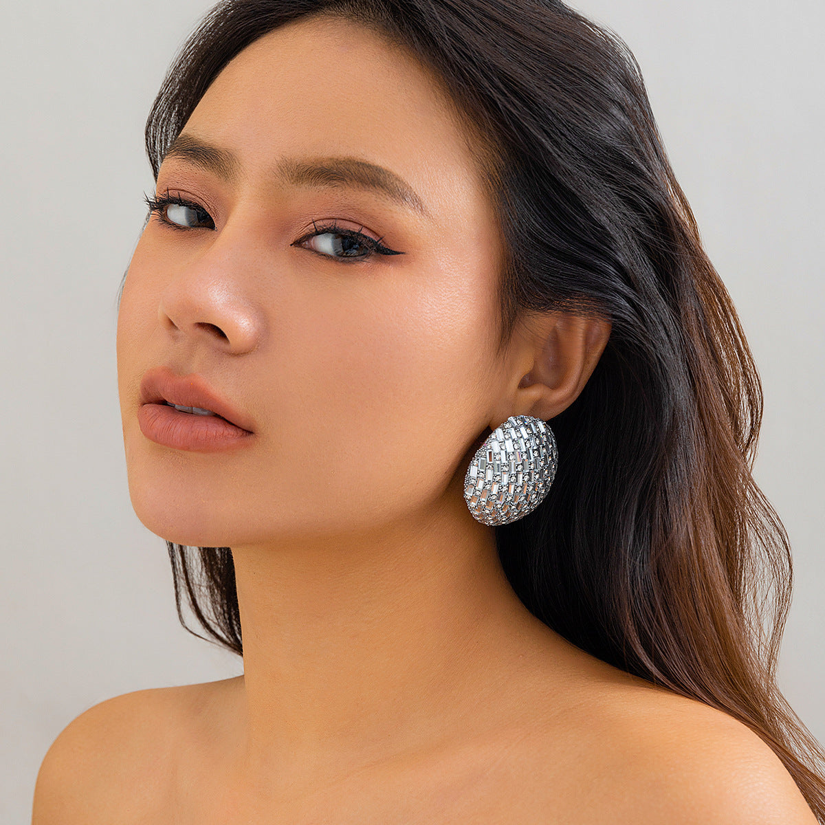 Elegant Water Drop and Geometric Cross-border Earrings with Silver Needles