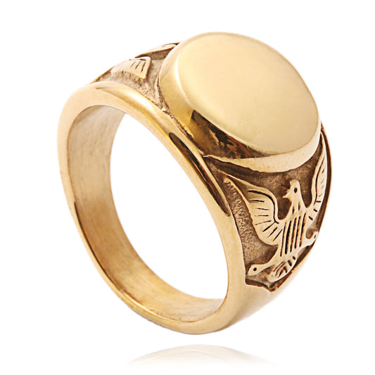 Titanium Steel Retro Eagle Ring for Men - Trendy Punk Design