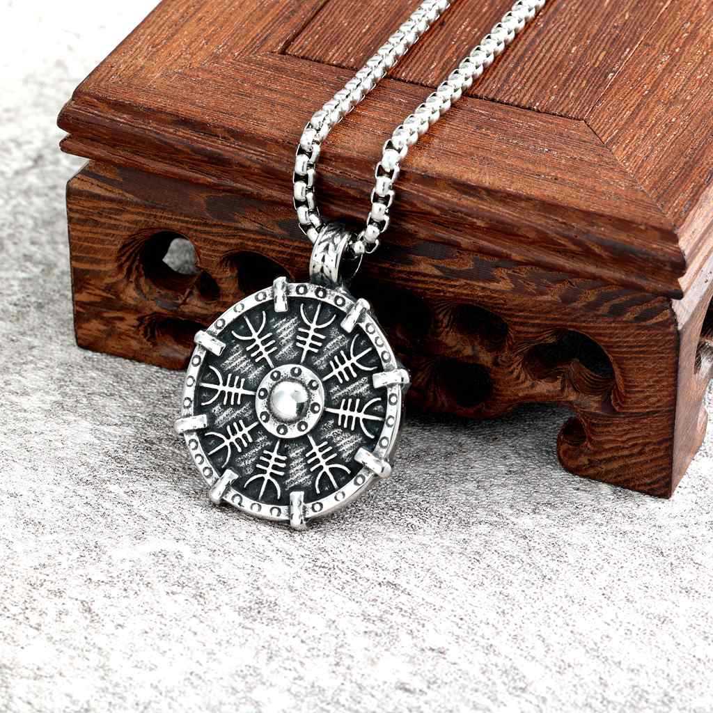 Viking Helmet Stainless Steel Pendant Necklace