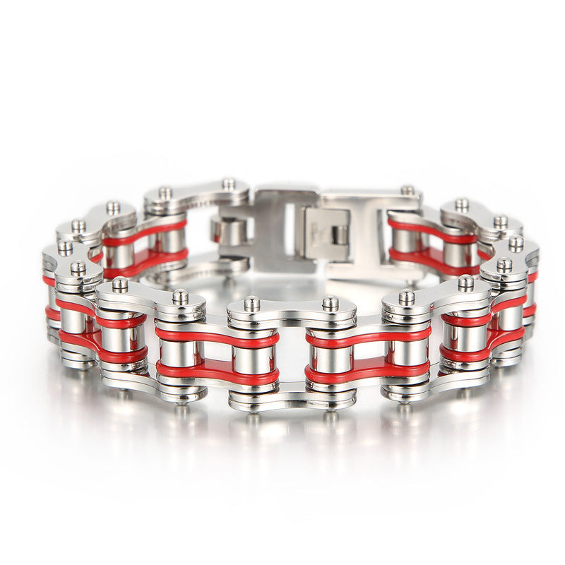 Planderful Men Bicycle Chain Bracelet Street Style Titanium