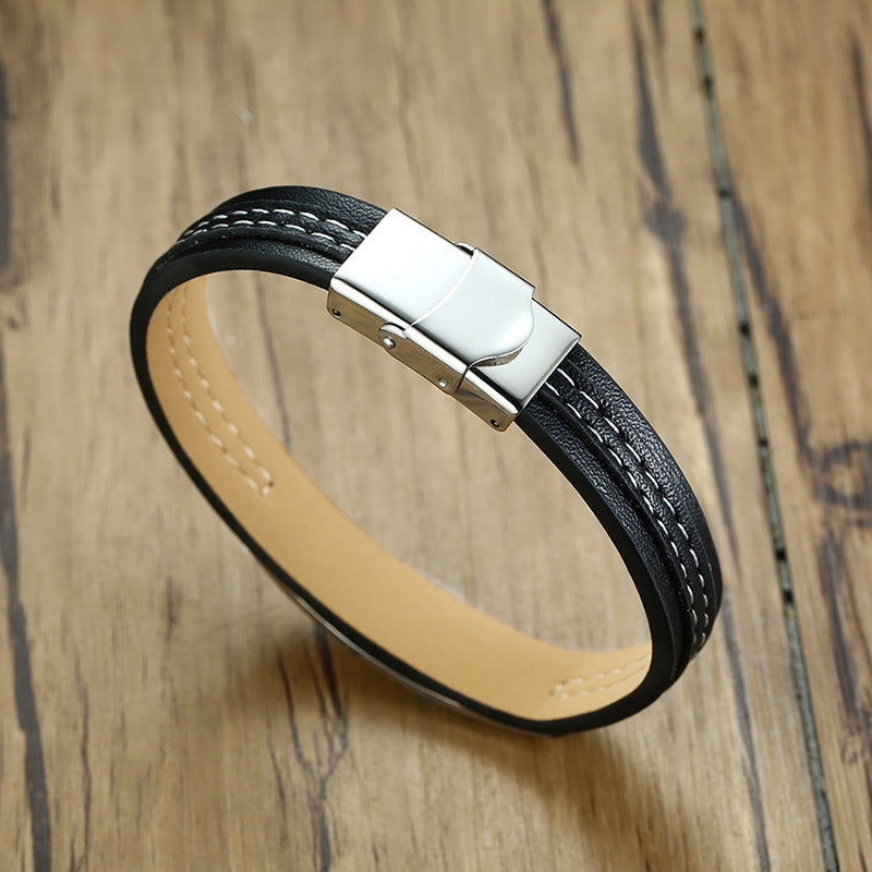 Foreign Trade Accessories Stainless Steel Curved Bracelet Men