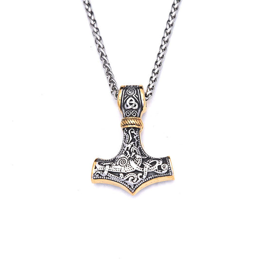Odin Triangular Knot Logo Pendant Men's Titanium Necklace