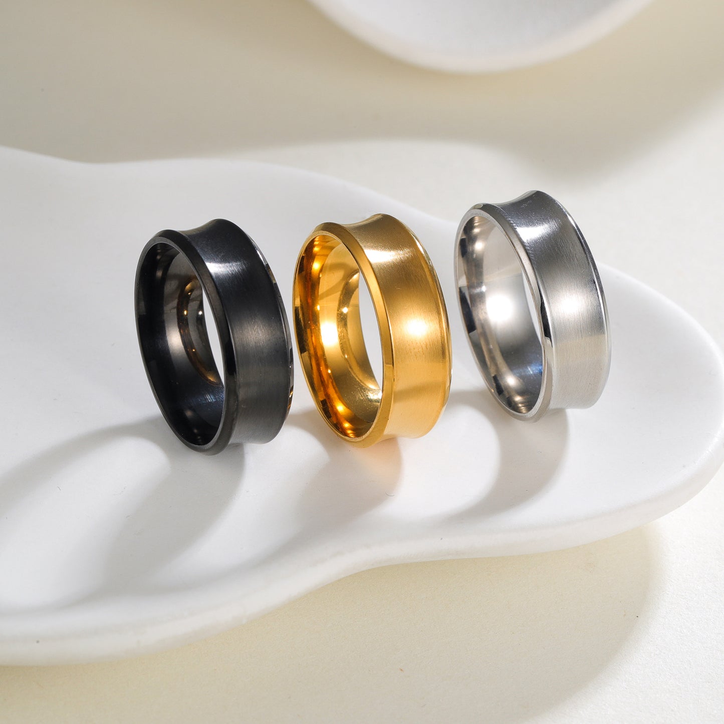 Planderful 8mm U Shape Stainless Steel Ring For Men