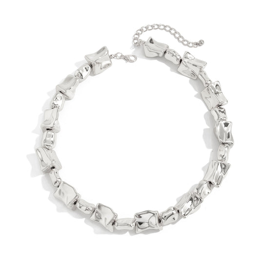 French Pleated Pearl-Style Necklace