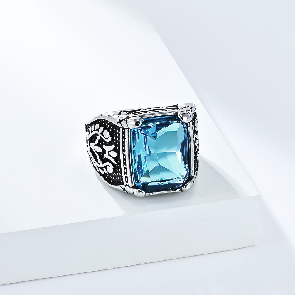 Imitation Gemstone Ring – Vintage Men's Ring