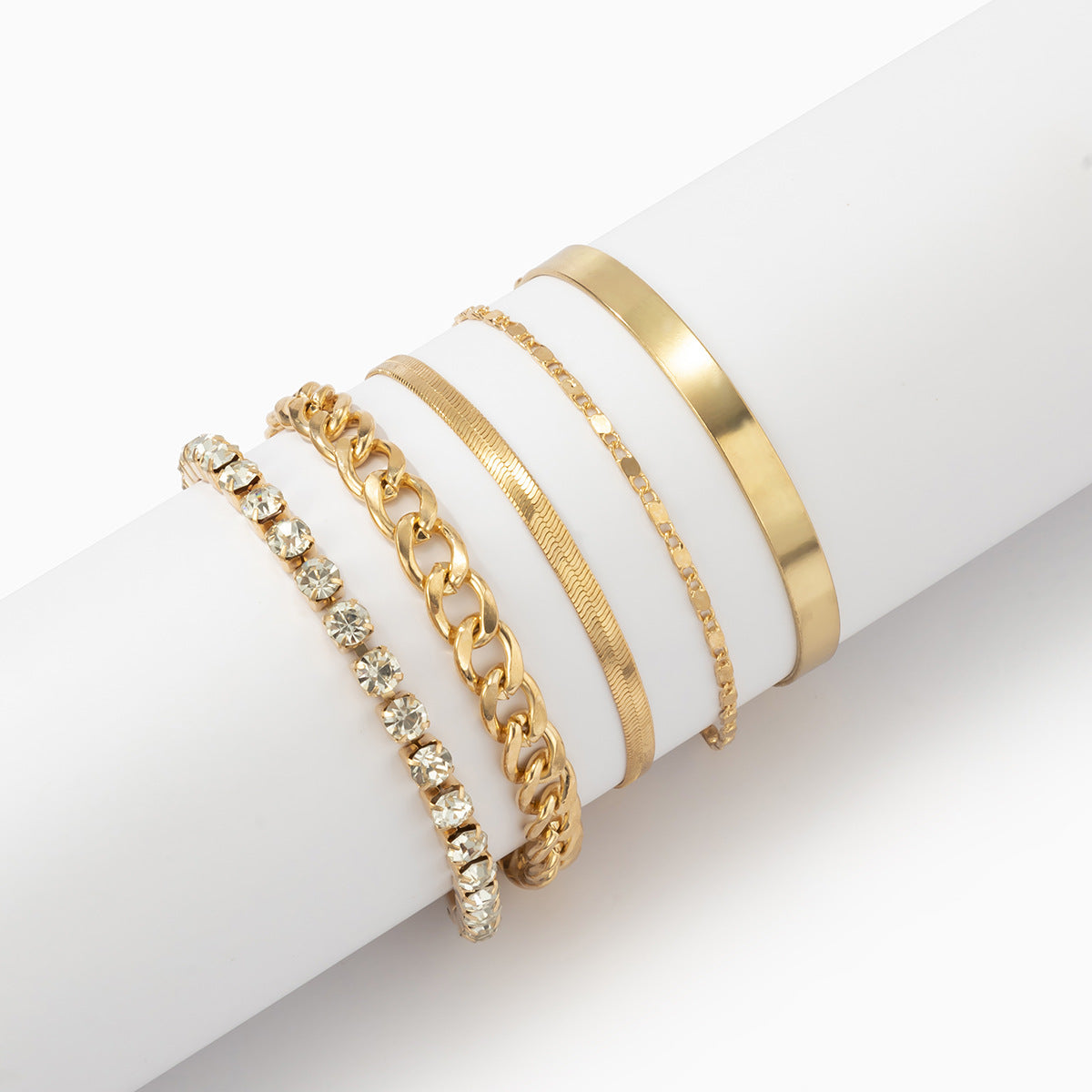 Planderful Vienna Verve Zircon Snake Chain Bracelet For Women Stackable Thick Statement Jewelry