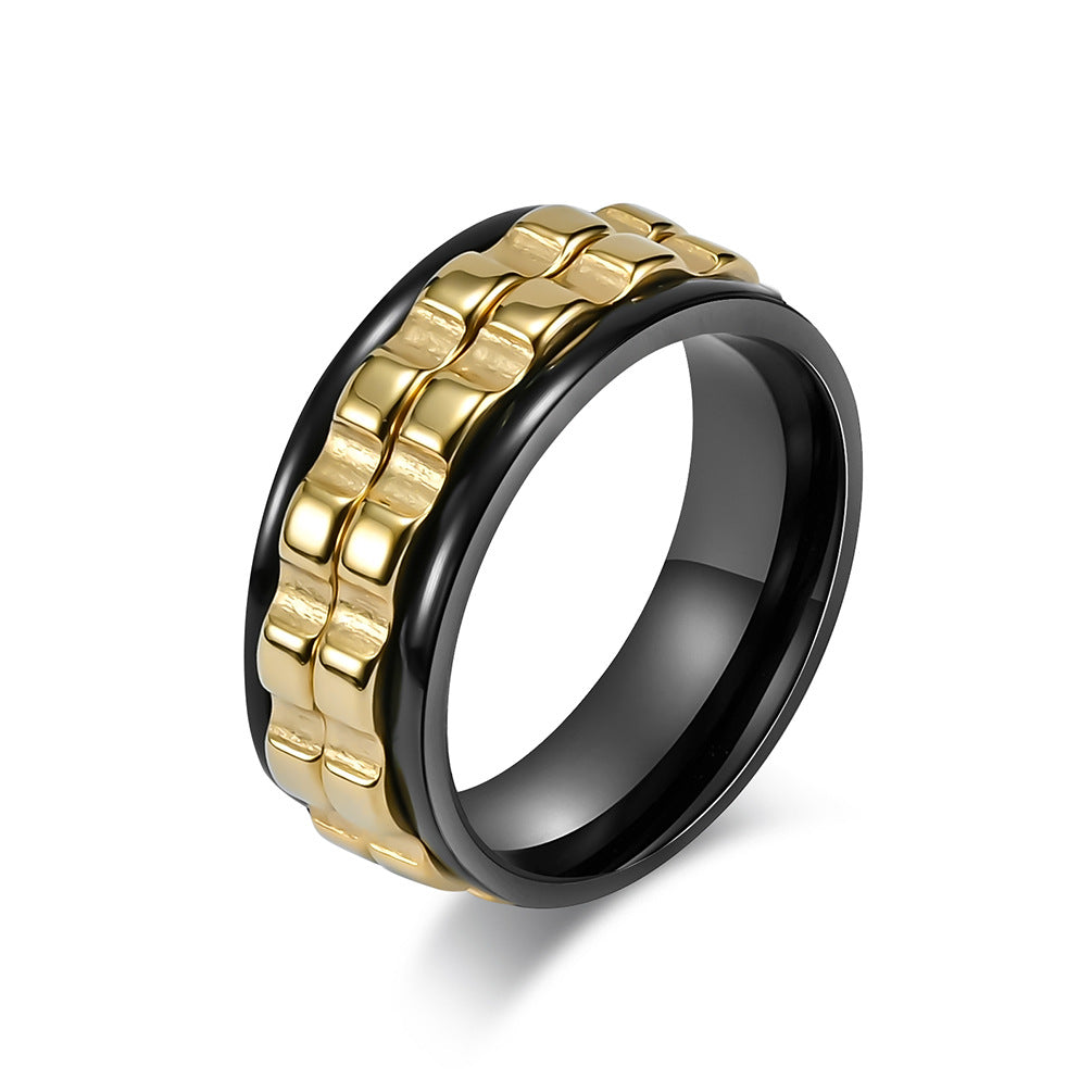 Planderful Everyday Genie Rotating Gear Ring Stainless Steel Stress Relief Unisex Ring Size 7 12