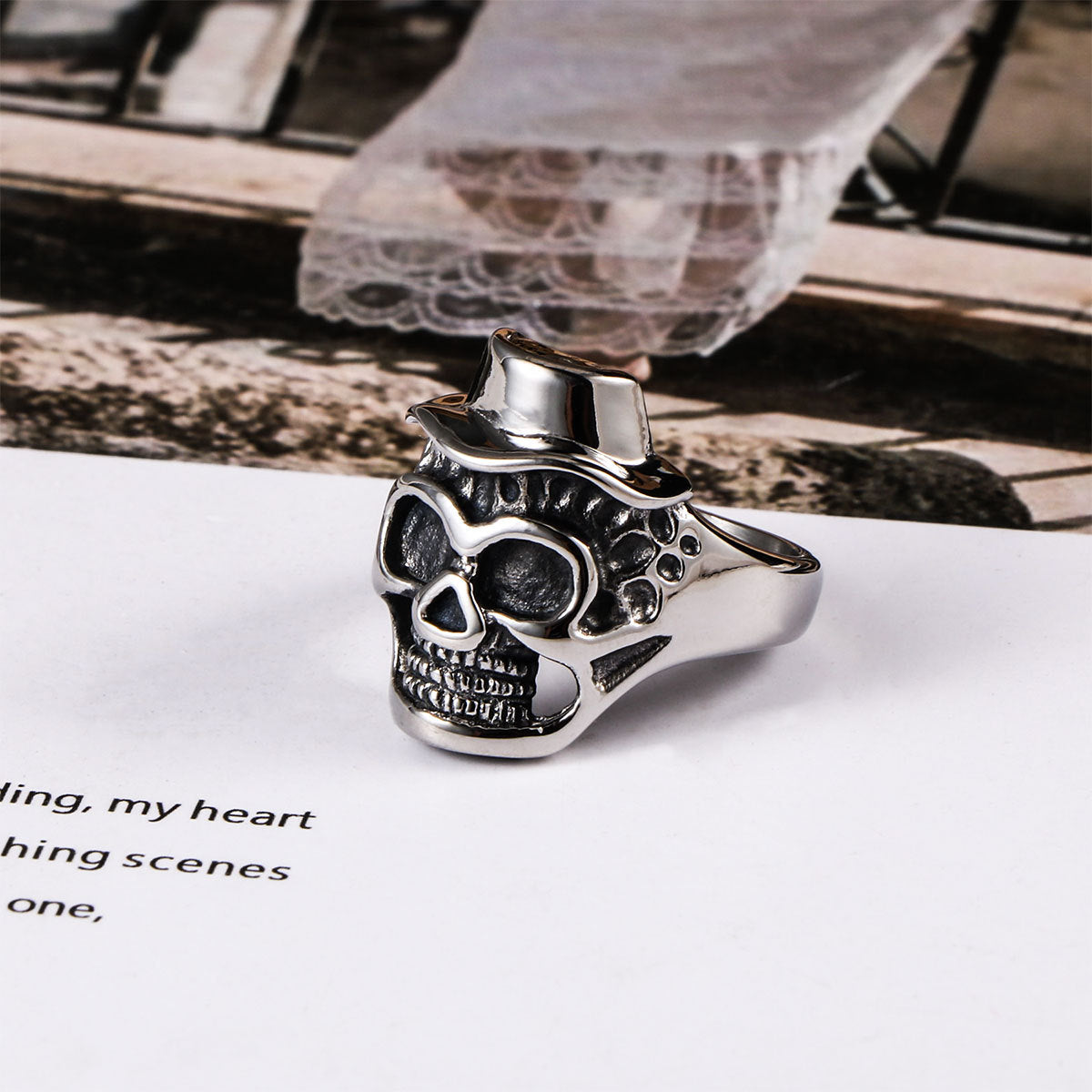 Skull Titanium Steel Mens Ring Trendy Cool Jewelry Size 7 12