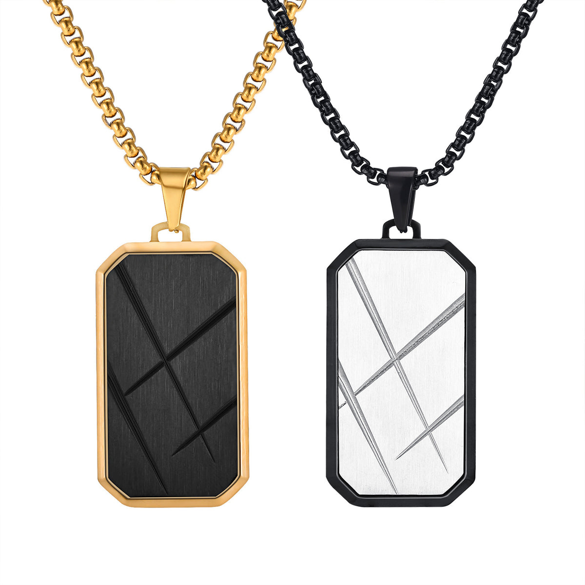 Geometric Stainless Steel Necklace for Men