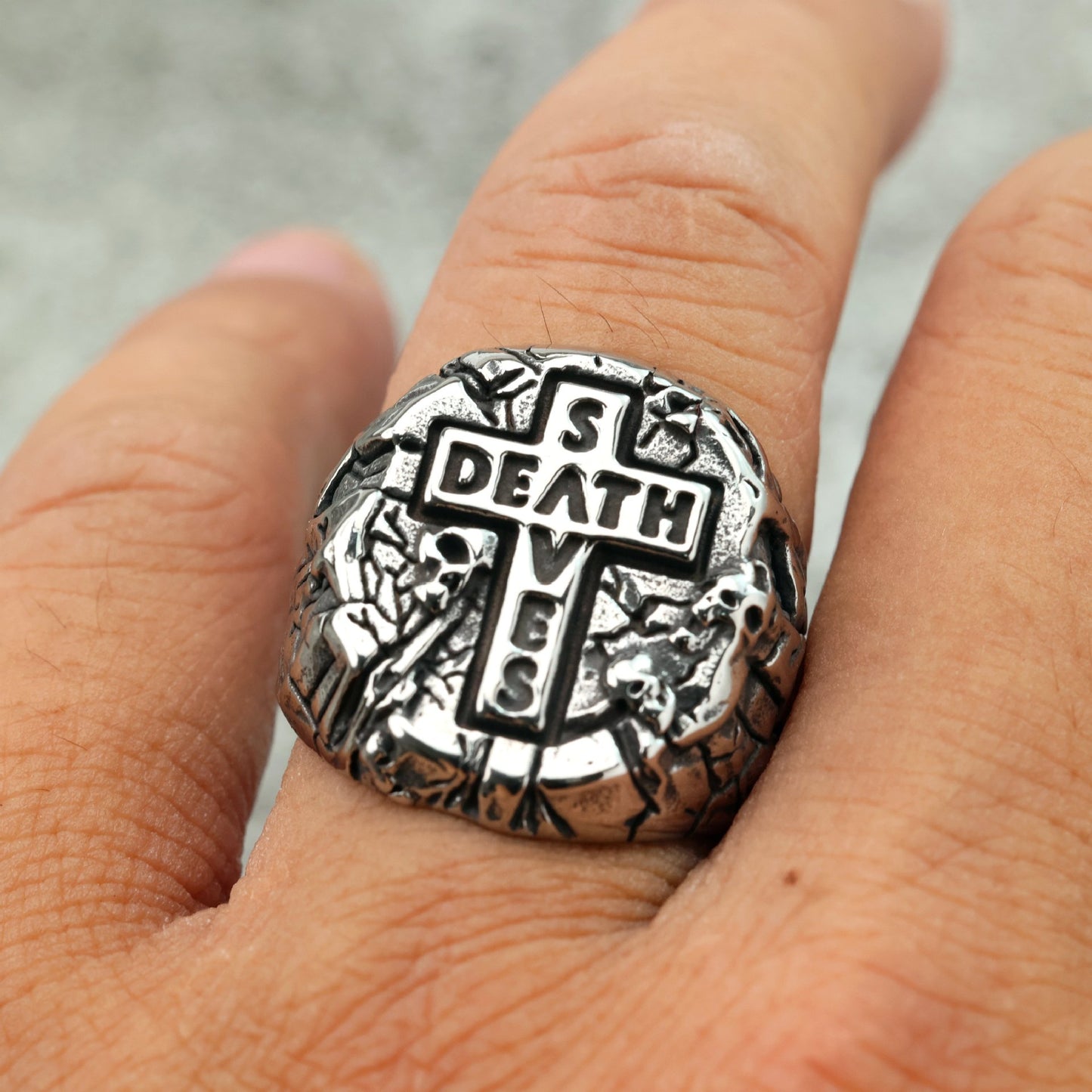 Mens Durable Stainless Steel Ring Retro Cross Punk Style Planderful Everyday Genie Collection For Men