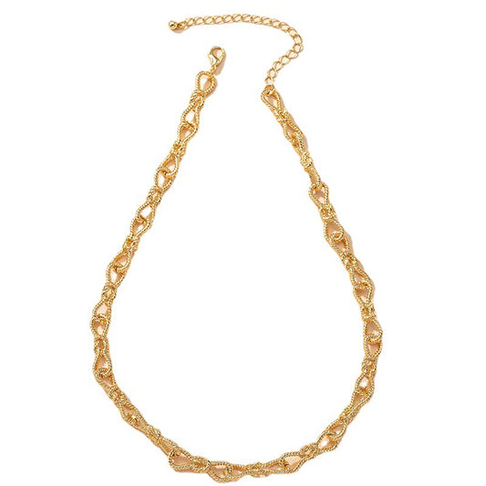 Retro Twisted Flower Chunky Chain Necklace - Vienna Verve Collection