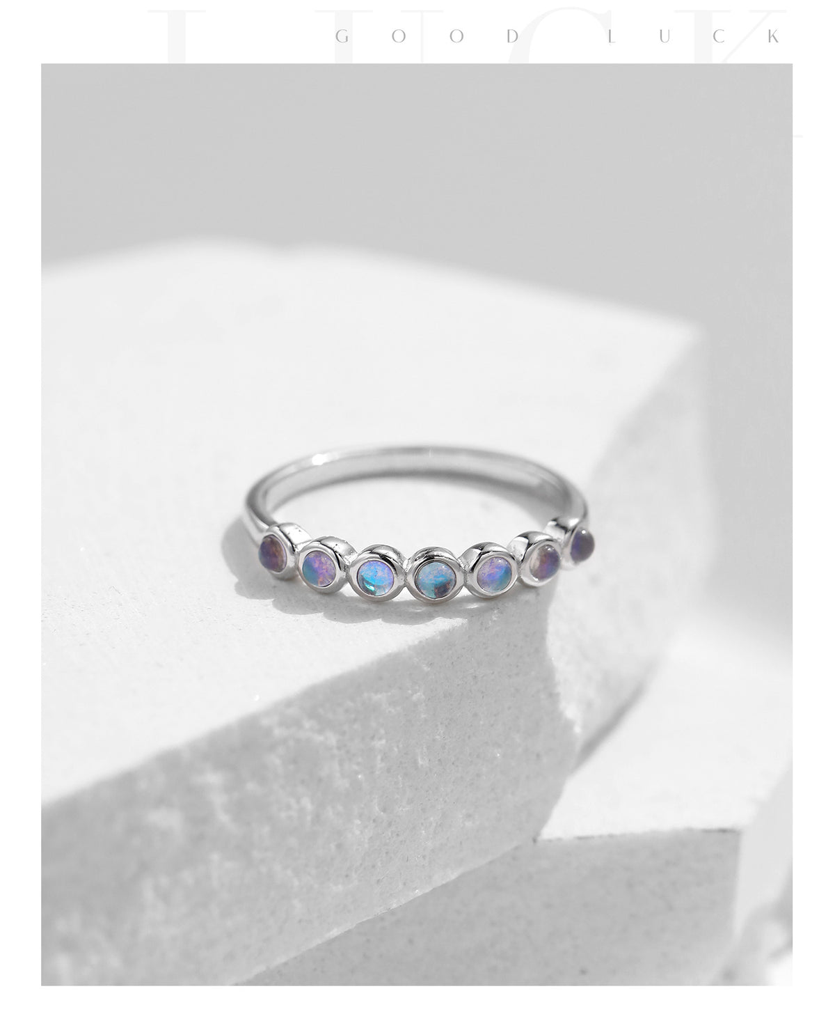 925 Sterling Silver Moon Moonstone Ring