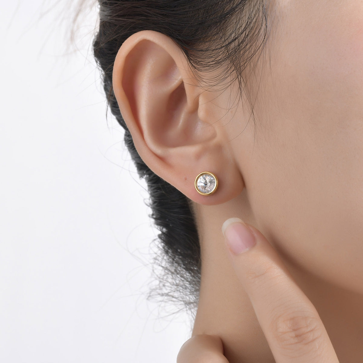 Zircon Earrings — Gold or Silver Tone