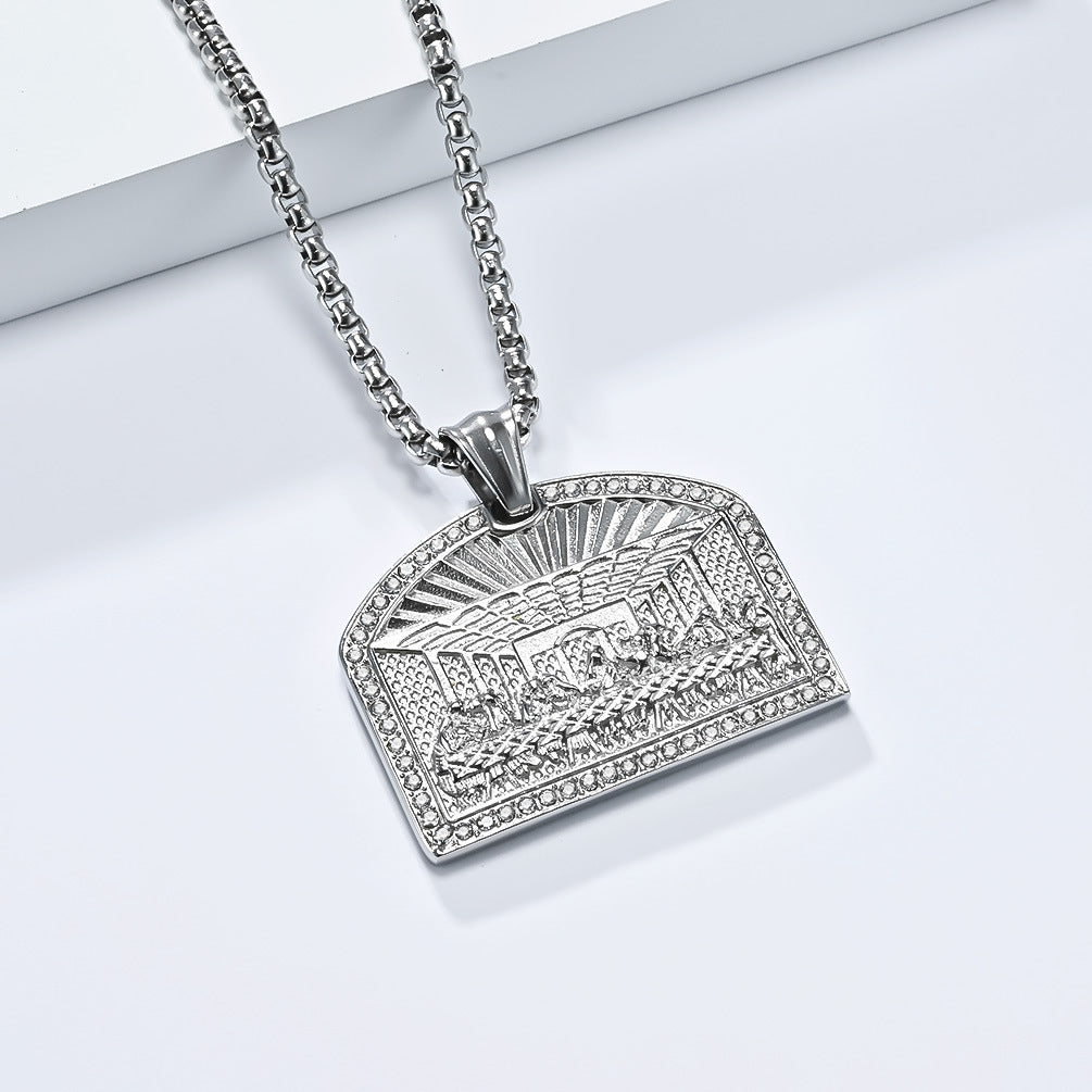 Amazon Hot-Selling Titanium Steel Hip-Hop Pendant Necklace