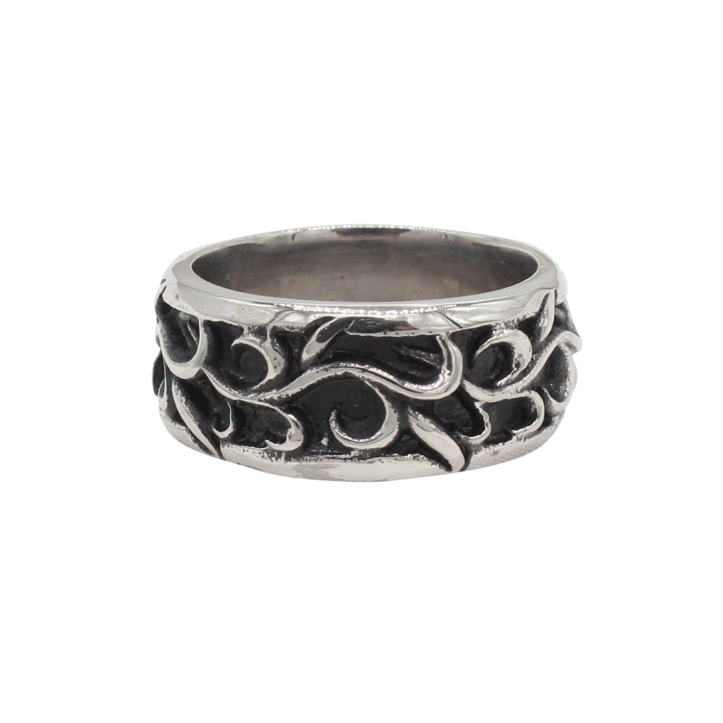 Planderful Everyday Genie Men’s Titanium Steel Ring – European and American Personalized Retro Dragon Pattern