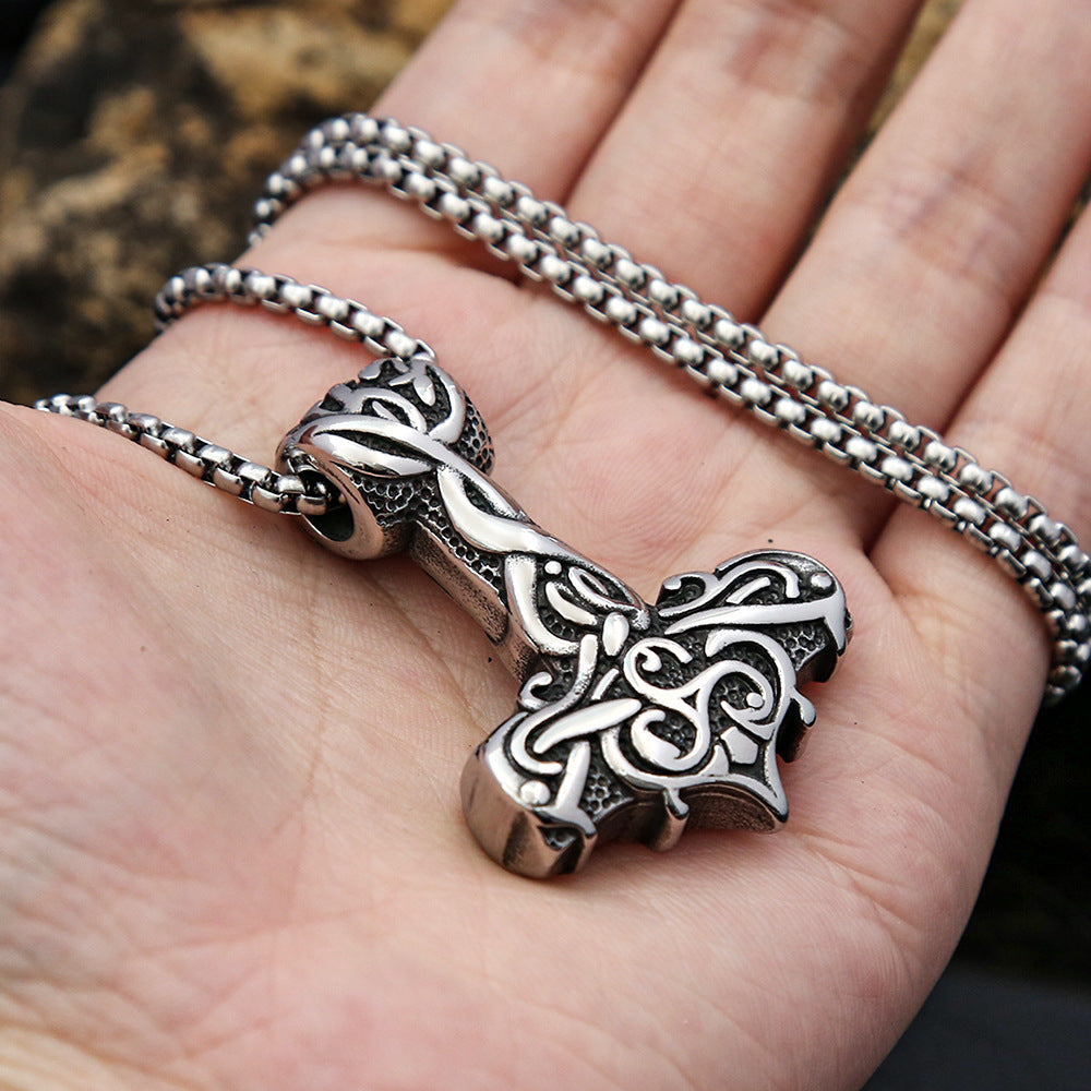European and American Personalized Fashion Jewelry Thor's Hammer Pendant Necklace