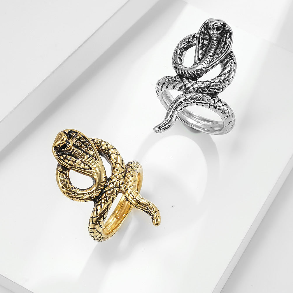 King Cobra Stainless Steel Ring Men's
