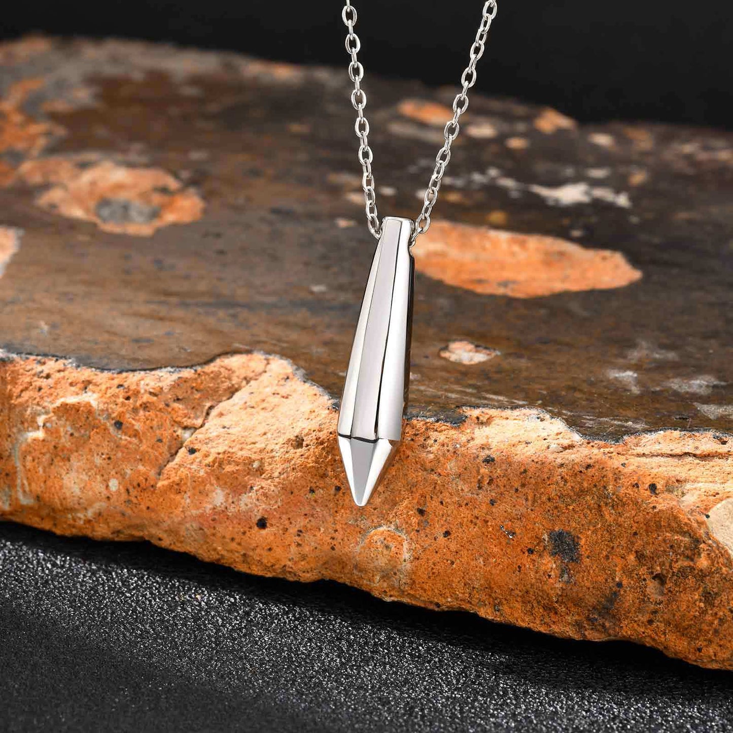 Planderful Mens Stainless Steel Droplet Necklace Trend