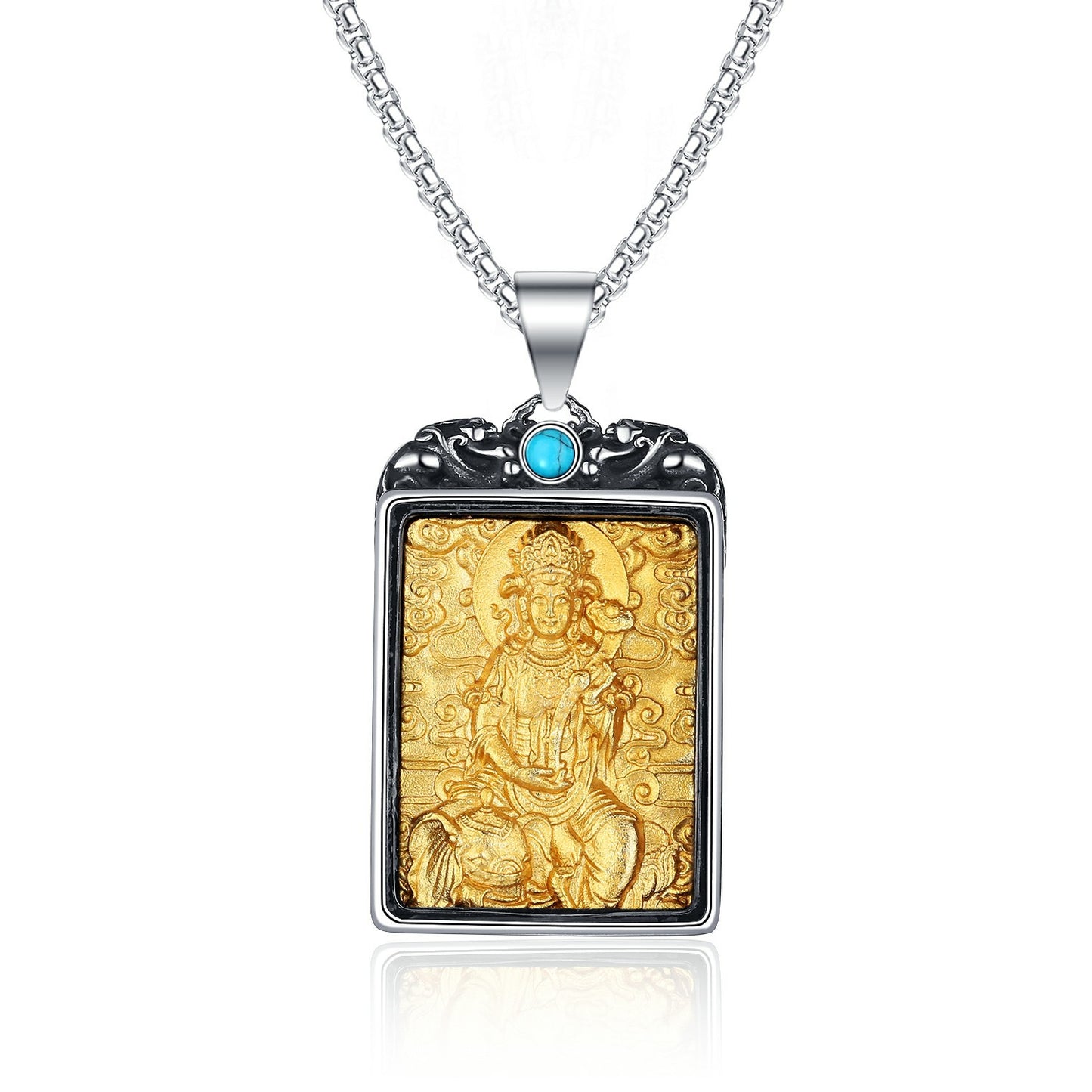 Stainless Steel Necklace - Elegant Zodiac Buddha Pendant