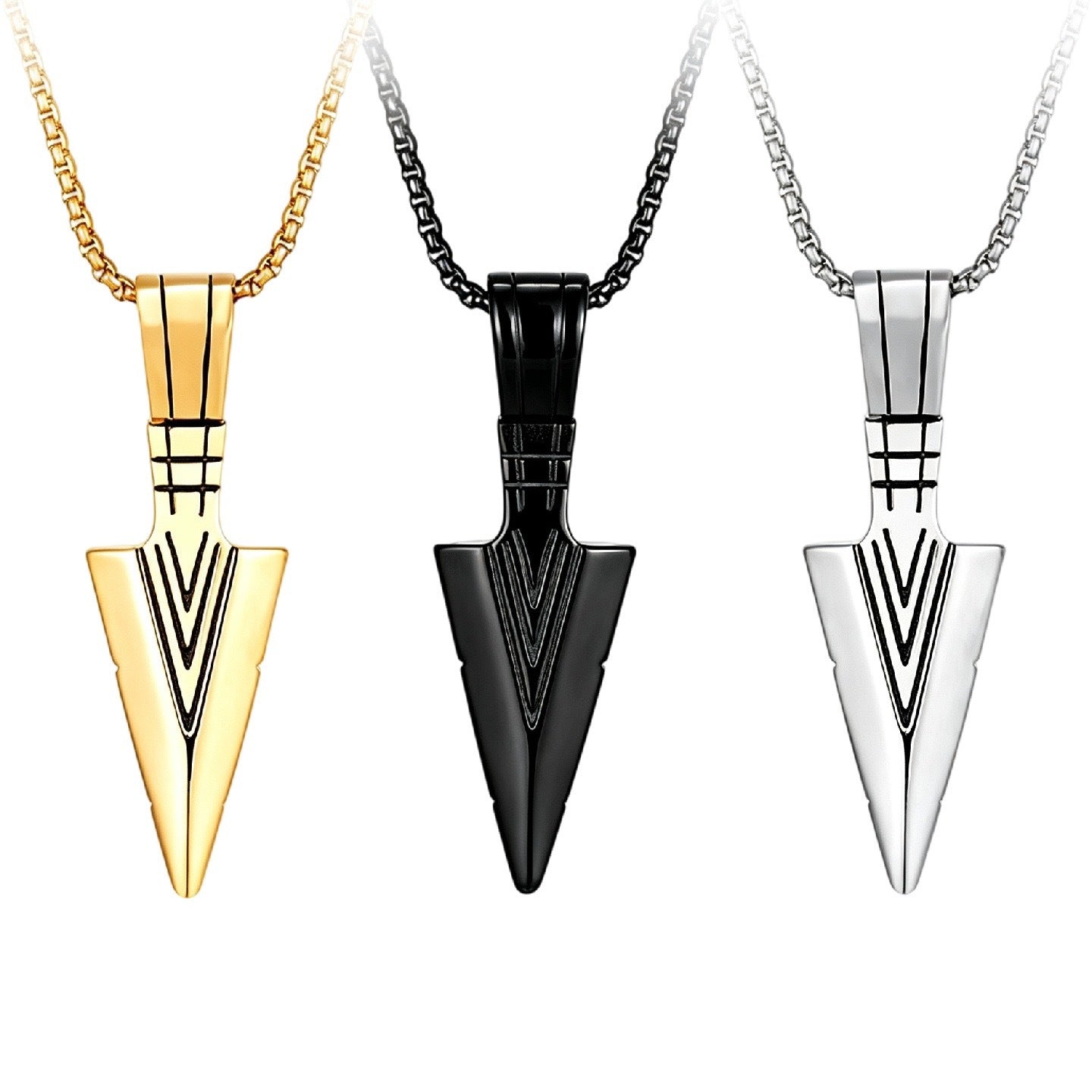 Triangular Titanium Pendant Unisex Protection Statement Bold Planderful Everyday Genie