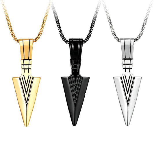 Triangular Titanium Pendant Unisex Protection Statement Bold Planderful Everyday Genie