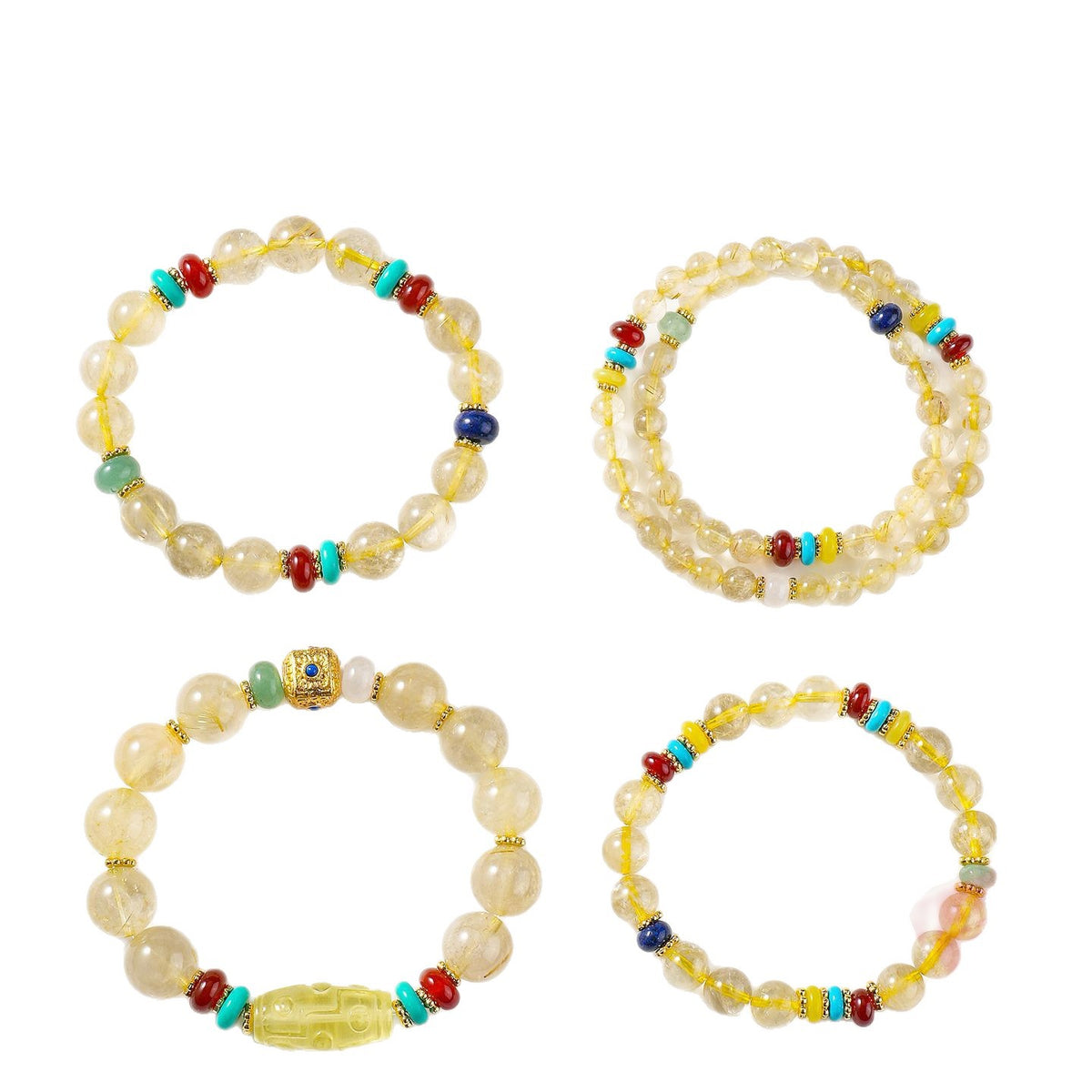 Golden Rutilated Quartz Citrine Bracelet