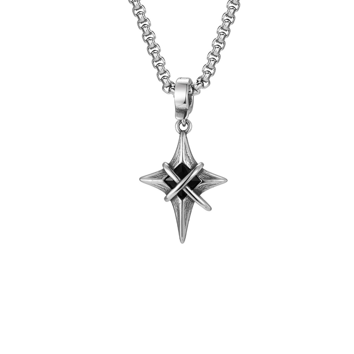 Zircon Black Stainless Steel Pendant