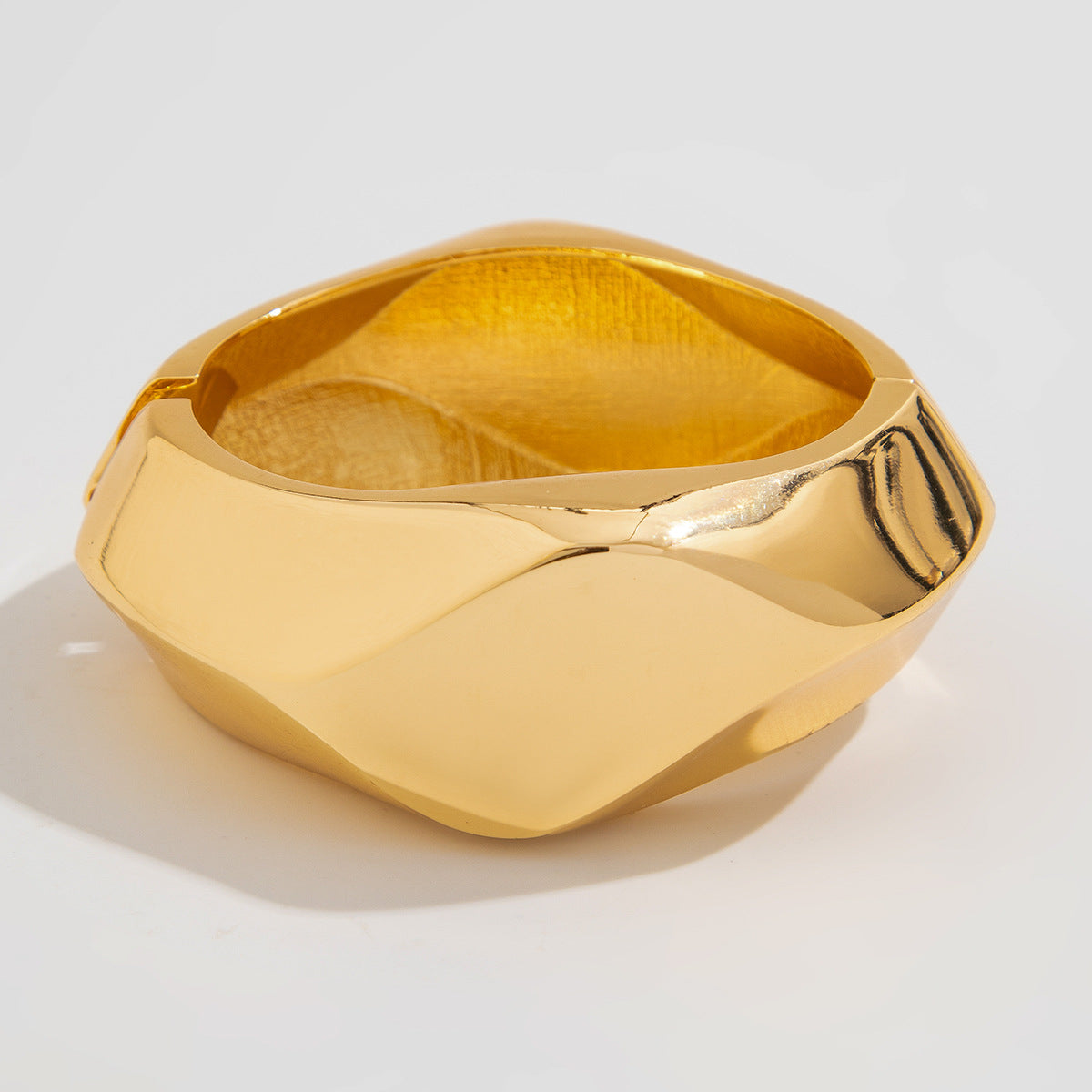 Planderful Metal Wide Bracelet With Smooth Surface Irregular Wave Design For Modern Women Vienna Verve Statement