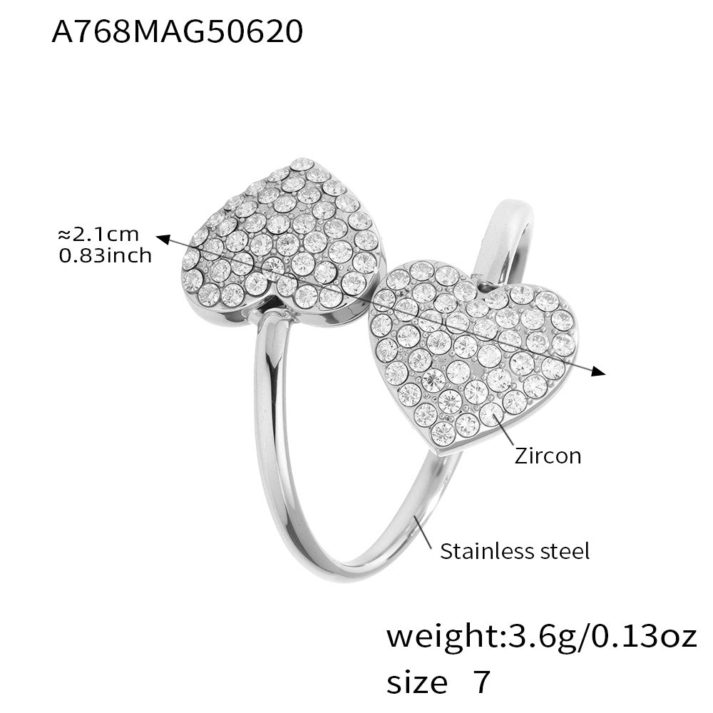 Planderful Everyday Genie Elegant Stainless Zircon Ring 7