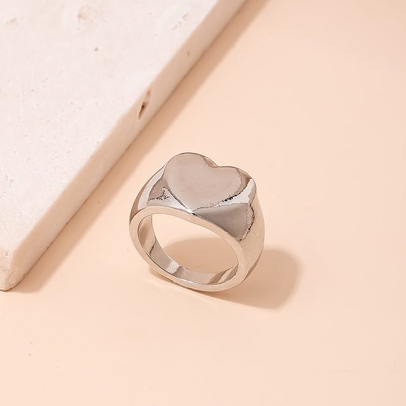 Heart Textured Metal Ring Set from Vienna Verve Collection