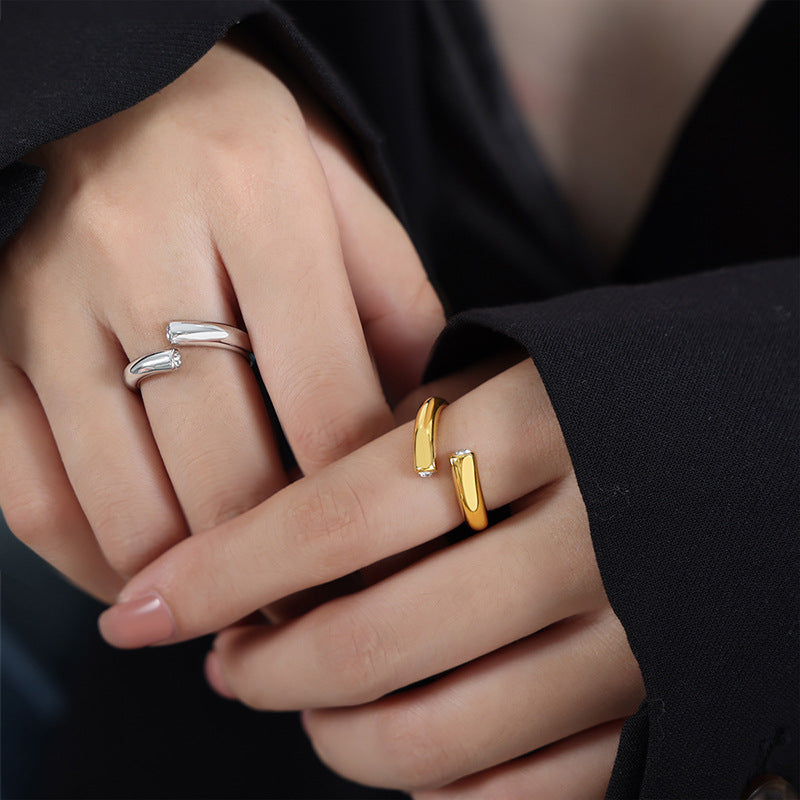 Cold Breeze Zircon Ring - Luxurious Titanium Steel Jewelry