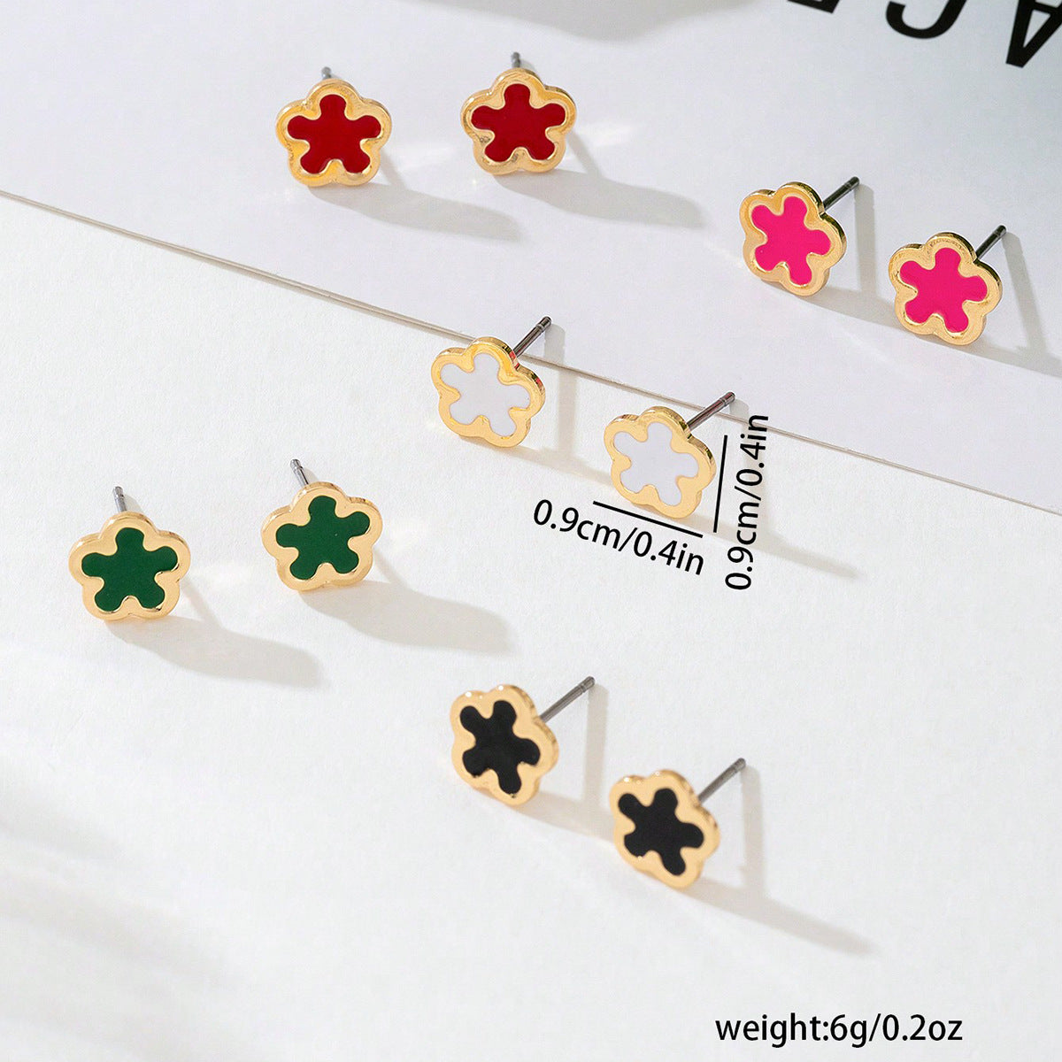 Planderful Vienna Verve Five-Leaf Clover Earrings Set – Cute and Colorful Design for Year-Round Wear