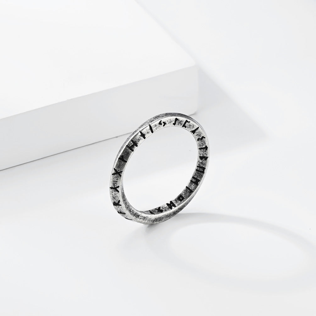 Planderful Collection Everyday Genie Mobius Ring Titanium Steel Viking Rune Non Fading Unisex Protection Statement