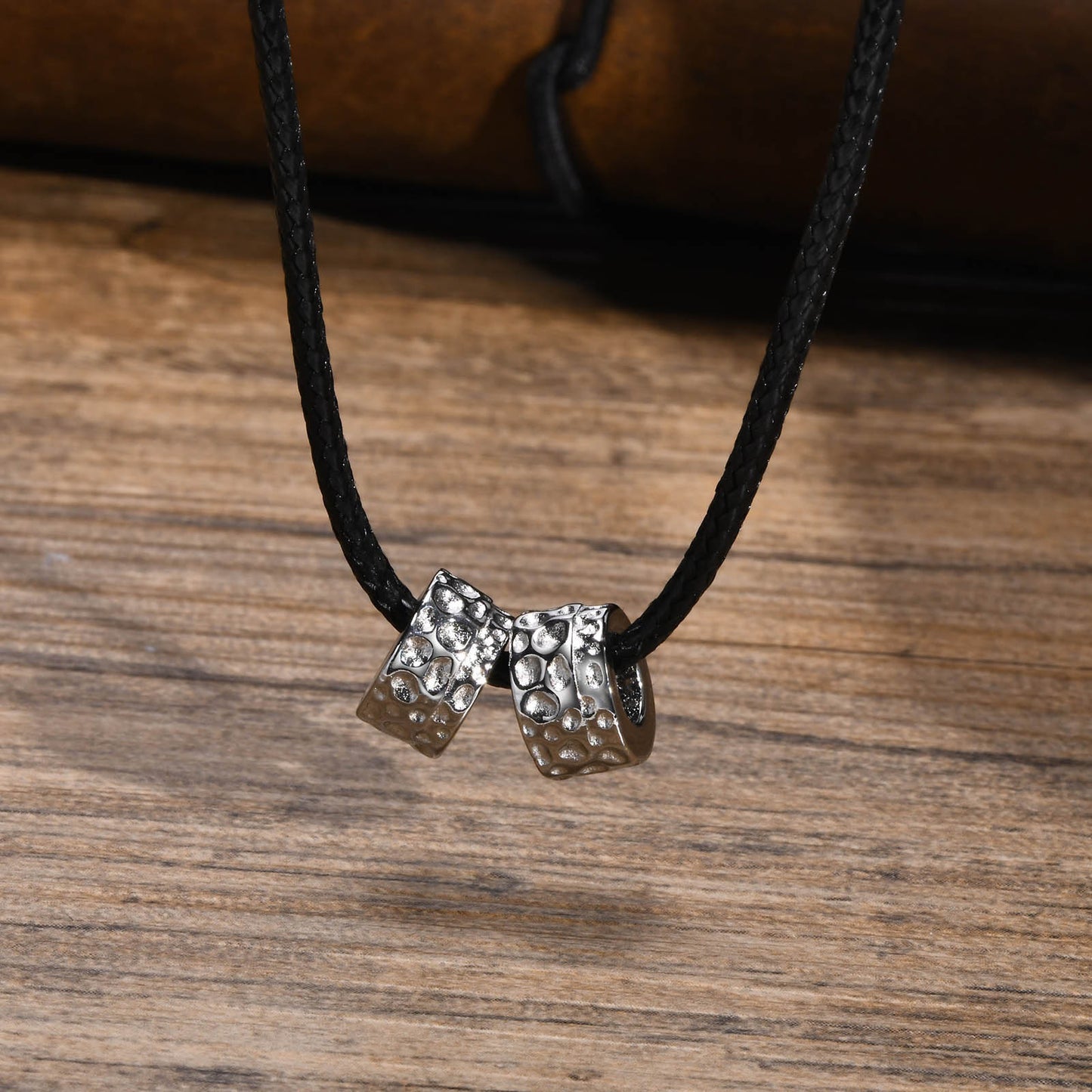 Cross-Border Stainless Steel Hammer Ring Pendant Necklace for Men