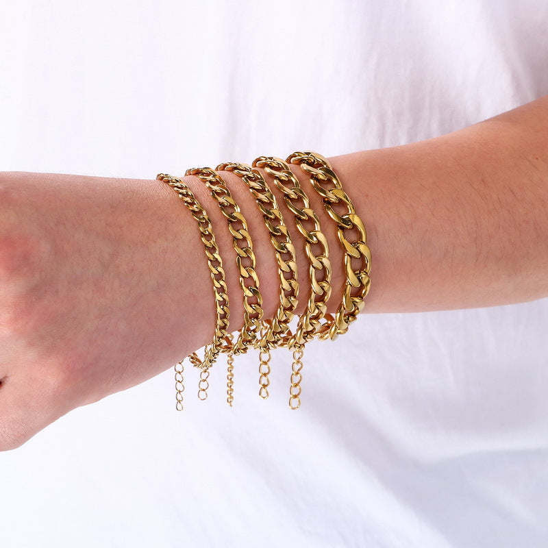 Minimalist Figaro Chain Stainless Steel Bracelet – Unisex Nk Chain Adjustable Handmade