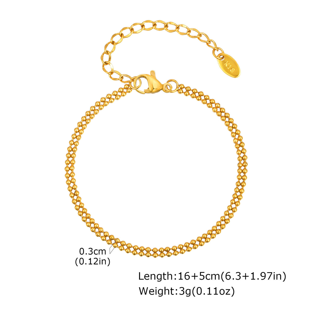 Gold-Plated Stainless Steel Bracelet Unisex